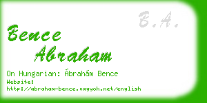 bence abraham business card